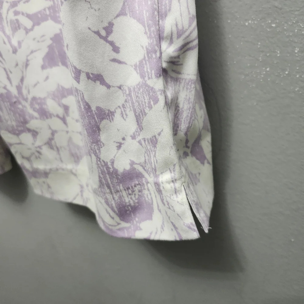 Alfred dunner women's capri pants size 16 floral white and purple new with tags - Picture 6 of 7